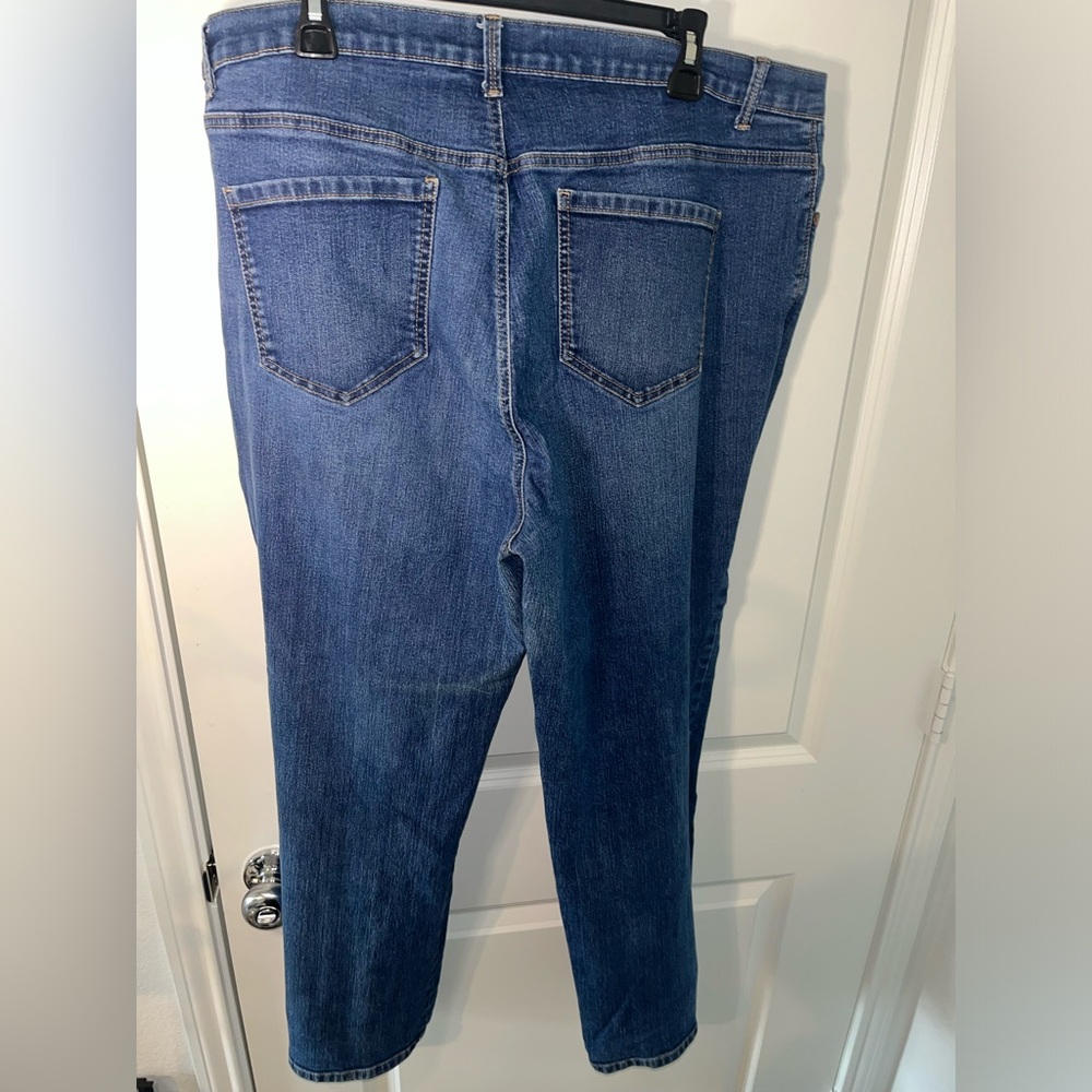 Gloria Vanderbilt Stretch Slimming Logo Denim Cutoff Casual Blue Capri Sz 20W - Picture 4 of 14